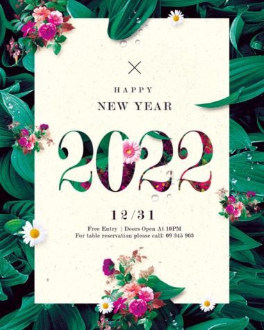 Floral new year flyer