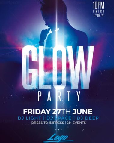 Glow Party Flyer Template Psd