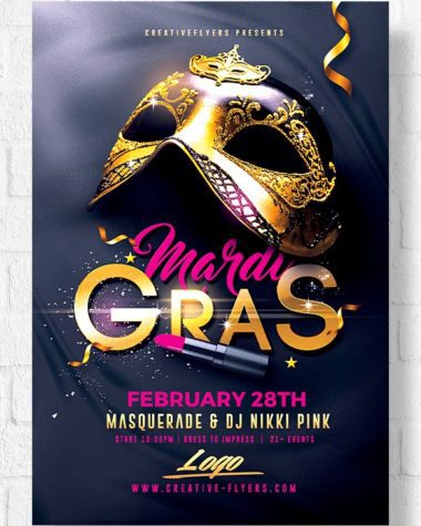 Elegant Mardi Gras Flyer template