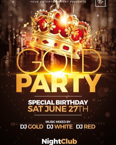 Gold Party Flyer template