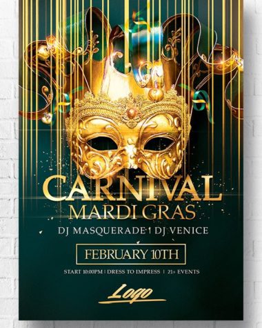 Mardi Gras flyer template