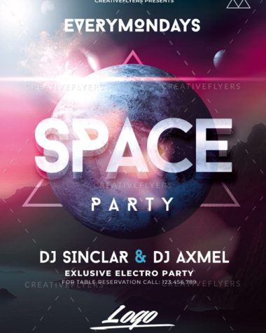 Space Party Flyer Template