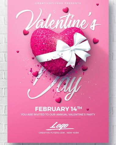 Pink Valentine's Day flyer