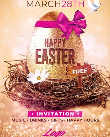 Glitter Happy Easter Invitation