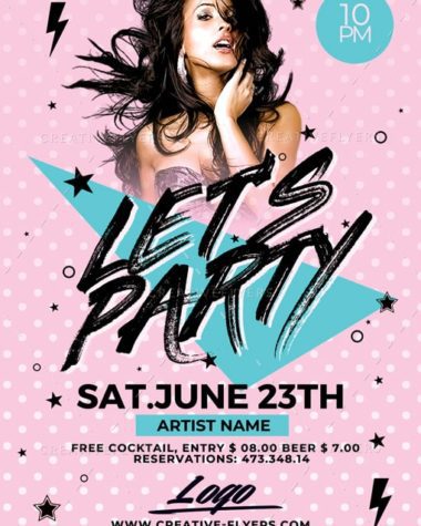 Let's Party Flyer Template PSD