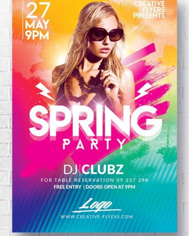 Spring party flyer template