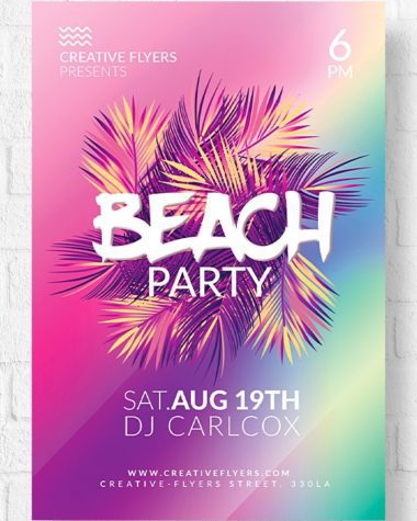 Beach party flyer template