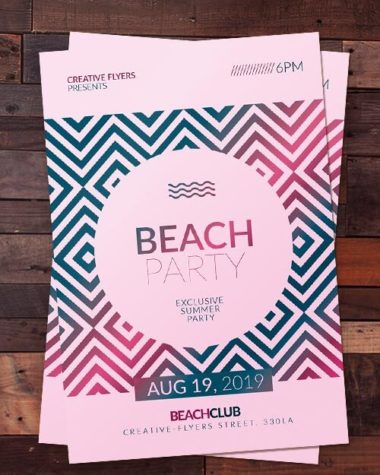 Beach party invitation Psd