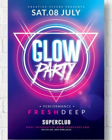 Glow Party Flyer template