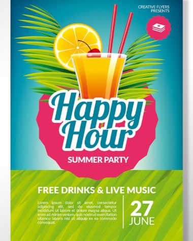 Happy hour flyer template