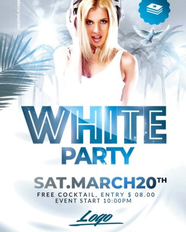 White Party Flyer for photoshop