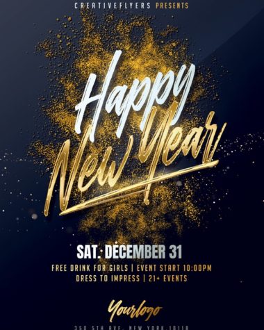 Gold New year party flyer Template