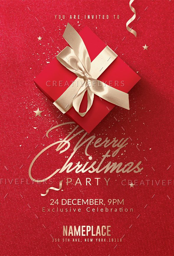 Red Christmas Invitation template