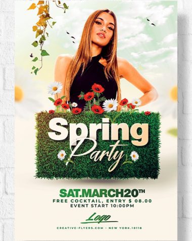 Spring party flyer template