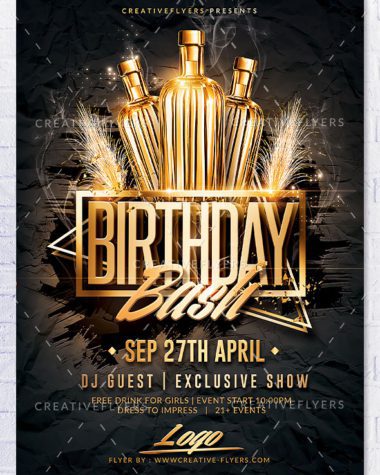 Birthday bash flyer psd