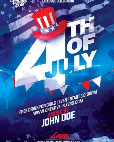 Flyer template for 4th july Party