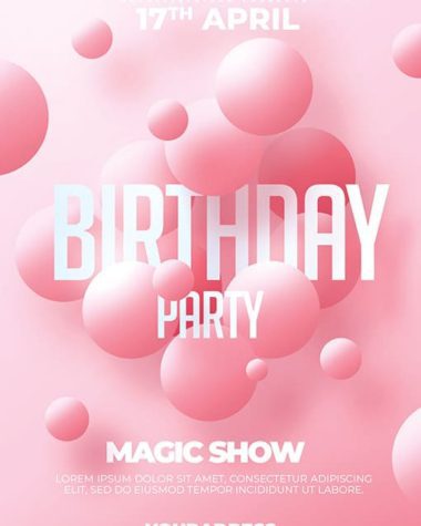 Pink Birthday Flyer Template