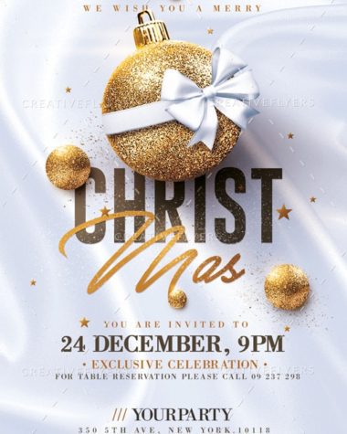 White and Gold Christmas flyer