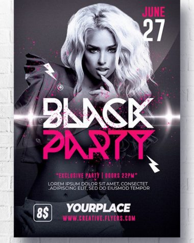 Baleck PArty flyer template