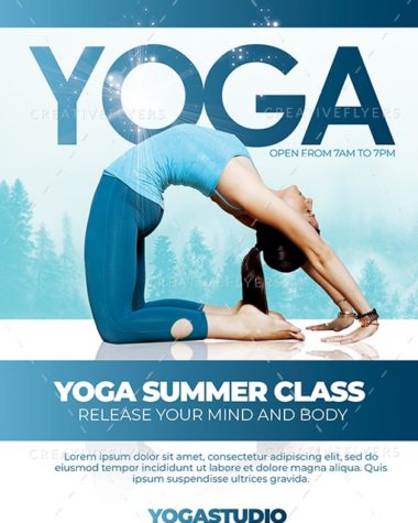 Blue Yoga Flyer Template