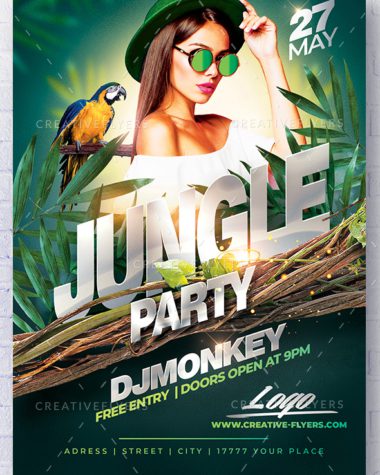 Jungle Party Flyer template