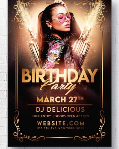 Elegant Birthday Flyer Psd