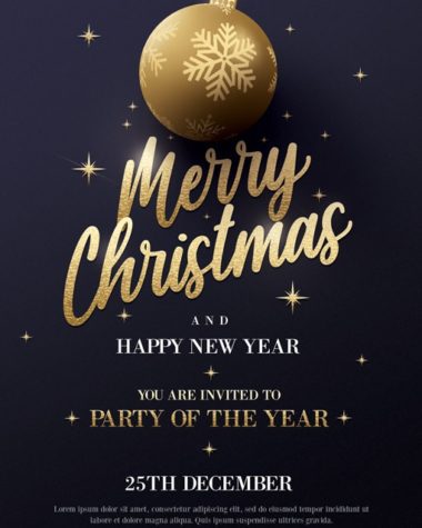 Black and gold Christmas card