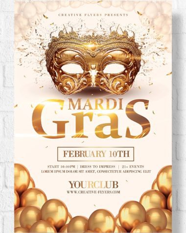 Mardi Gras Flyer template