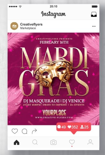 Mardi Gras Psd Flyer