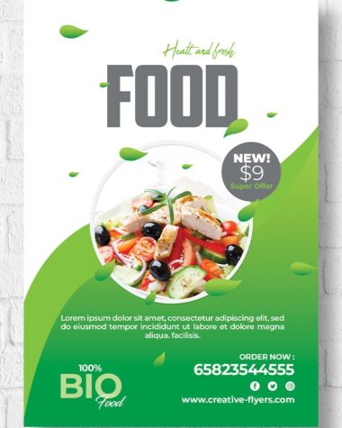 Healty food flyer template