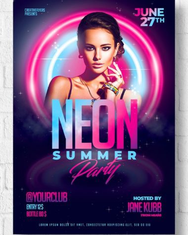 Neon Summer Party Flyer