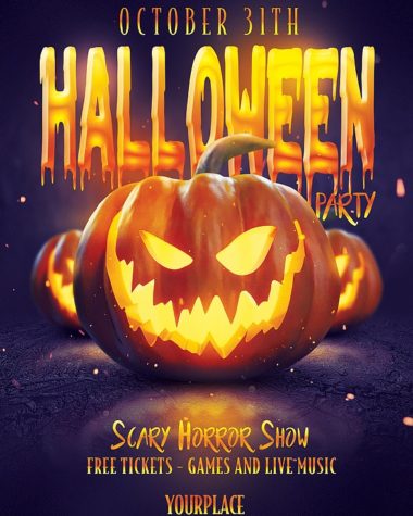 Halloween Flyer with Scary Pumpkins