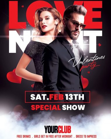 Valentine's Day Party Flyer PSD