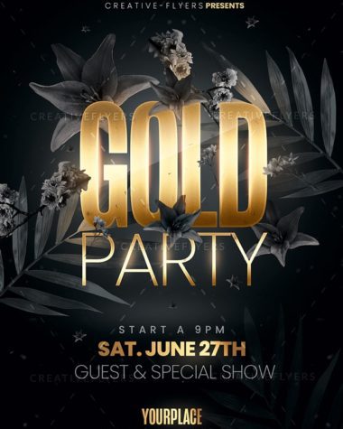 Gold Party Flyer Design