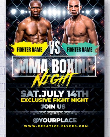 Flyer and Poster Template for Fight Sports, MMA, Boxing