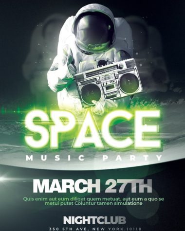 Space Party flyer template