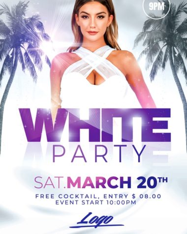 White Party Flyer for Photoshop