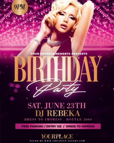 Classy Purple Birthday Flyer