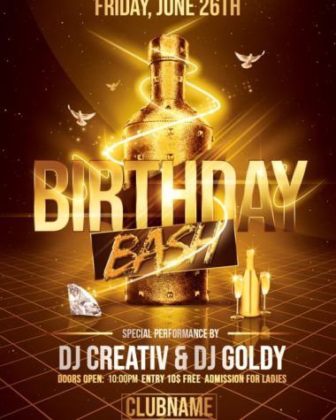 Gold Birthday Flyer Template