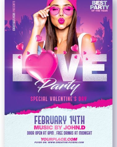 Valentine's Day flyer template