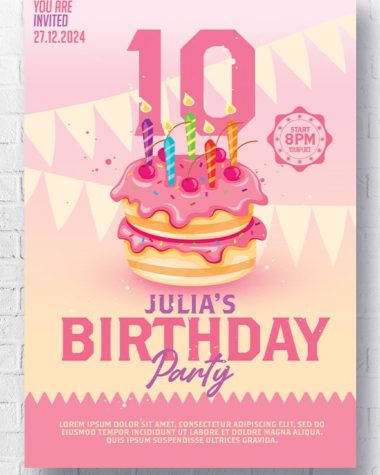 Girls Birthday Invitation Flyer