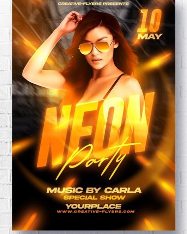 Neon Party Flyer Design