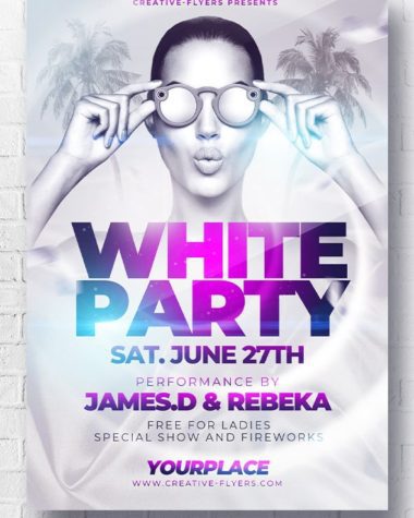 White Party Flyer PSD