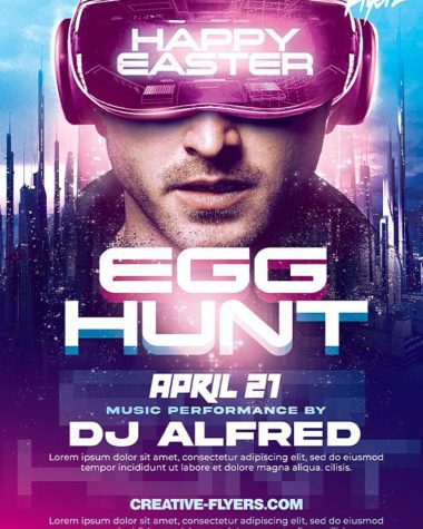 Futuristic Easter Party Flyer