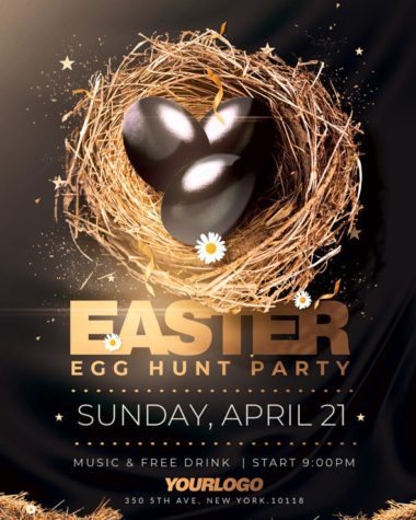 Black and Gold Easter Flyer Design