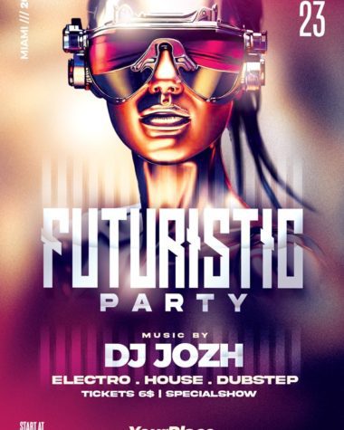 Futuristic Party Flyer PSD