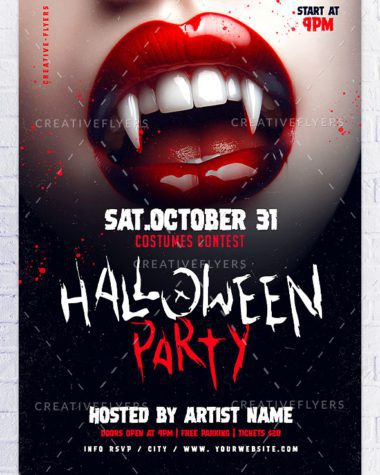 Halloween Flyer with vampire