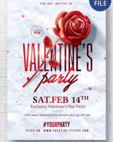 Red and White Valentine's Day Flyer