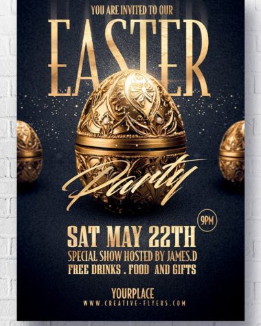 Black and gold easter template