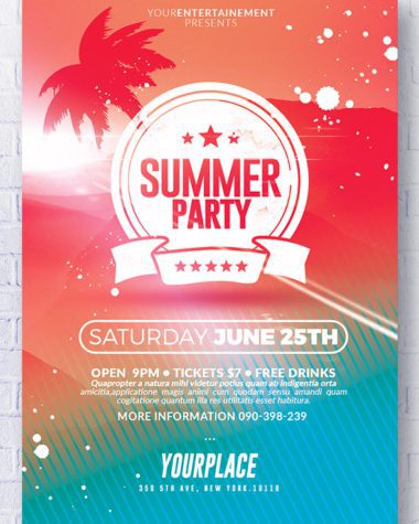 Summer flyer template